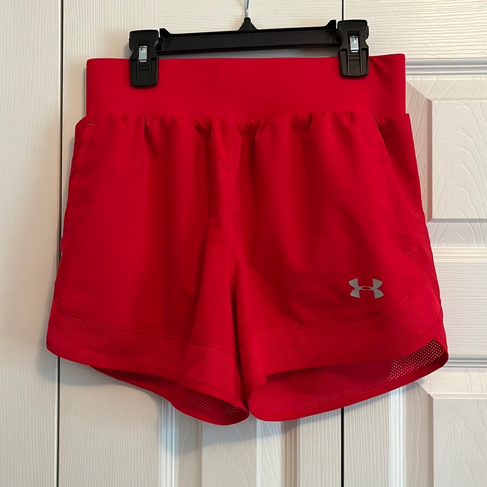 XS red Under Armour athletic shorts